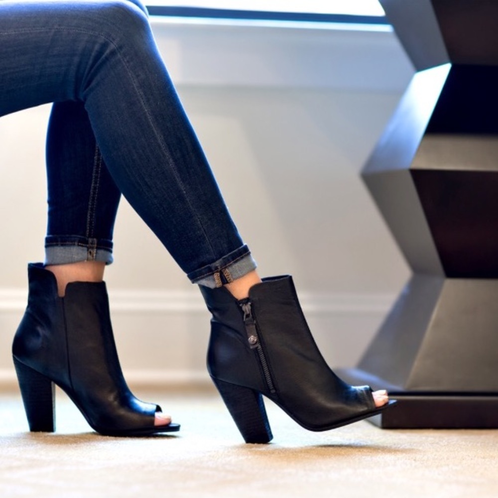Guess peep toe booties